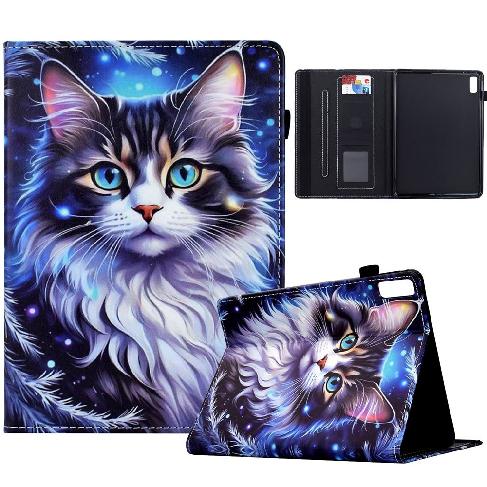 For Lenovo Tab M9 TB-310FU Case Pattern Printing Tablet Cover Shockproof Leather Card Holder Stand Case