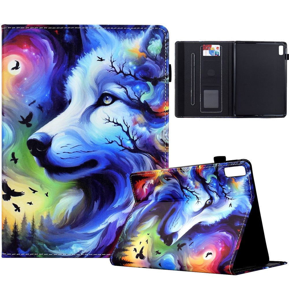 For Lenovo Tab M9 TB-310FU Case Pattern Printing Tablet Cover Shockproof Leather Card Holder Stand Case