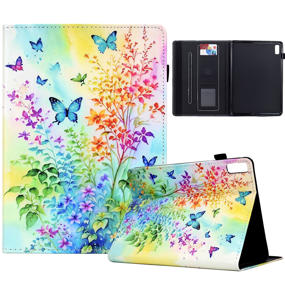 For Lenovo Tab M9 TB-310FU Case Pattern Printing Tablet Cover Shockproof Leather Card Holder Stand Case