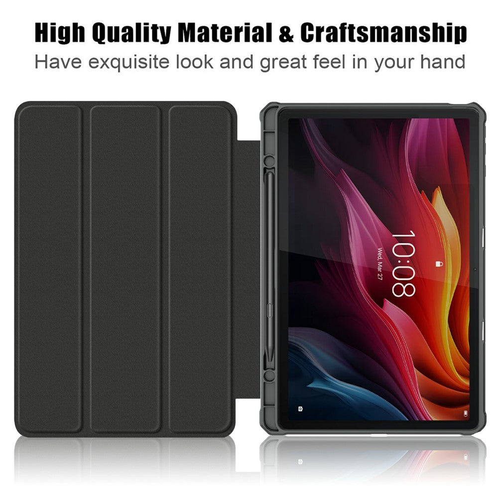 For Lenovo Tab K11 Plus TB230XC Case Auto Sleep / Wake PU Leather Flip Tablet Cover Triple-Fold Stand