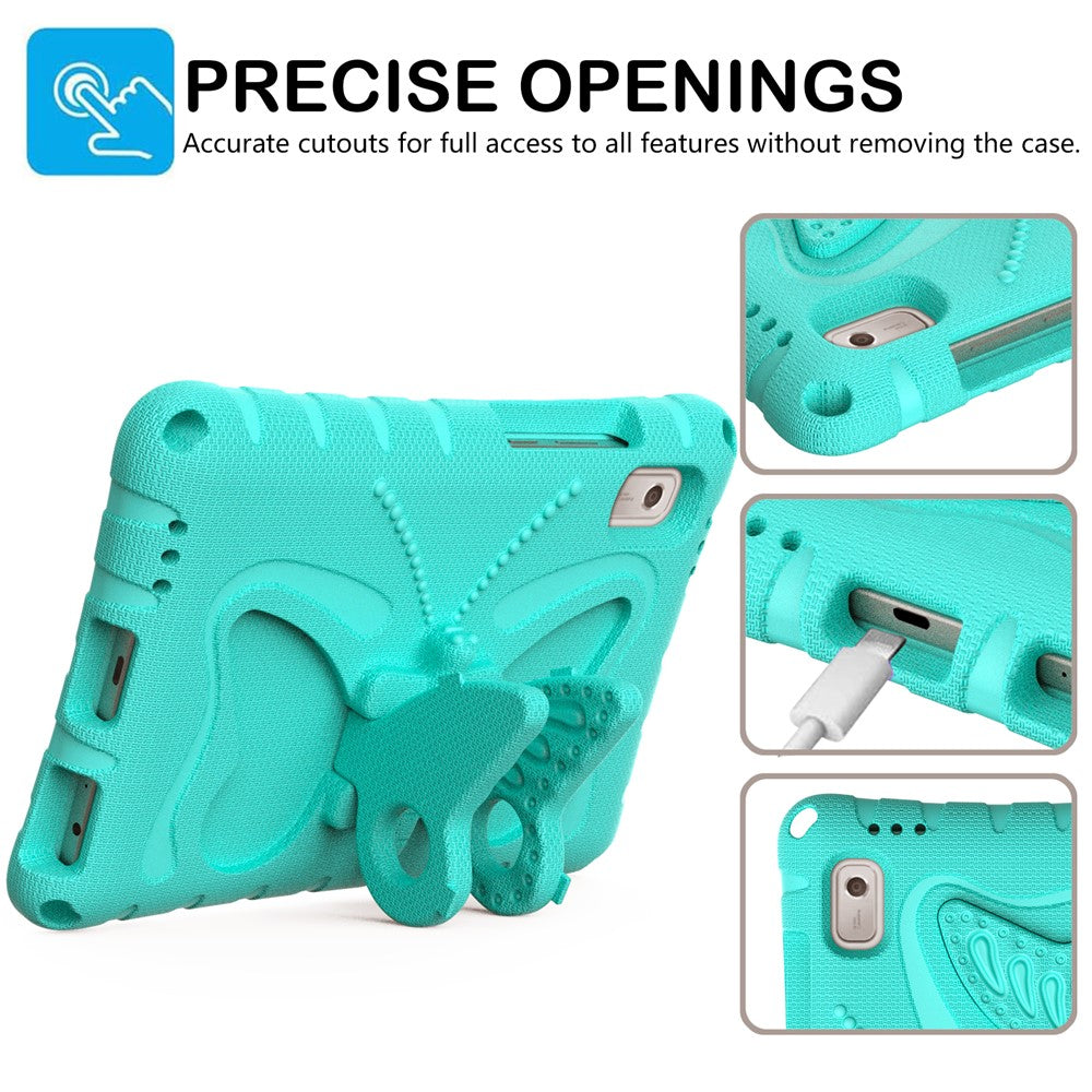 For Lenovo Tab M9 TB-310FU Case Butterfly Kickstand EVA Tablet Cover with Shoulder Strap