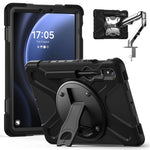 For Samsung Galaxy Tab S10 Lite / S10 FE / S9 FE X510 / S9 X710 / S8 X700 / S7 T870 Case Kickstand PC+Silicone Tablet Cover