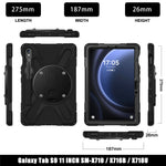 For Samsung Galaxy Tab S10 Lite / S10 FE / S9 FE X510 / S9 X710 / S8 X700 / S7 T870 Case Kickstand PC+Silicone Tablet Cover