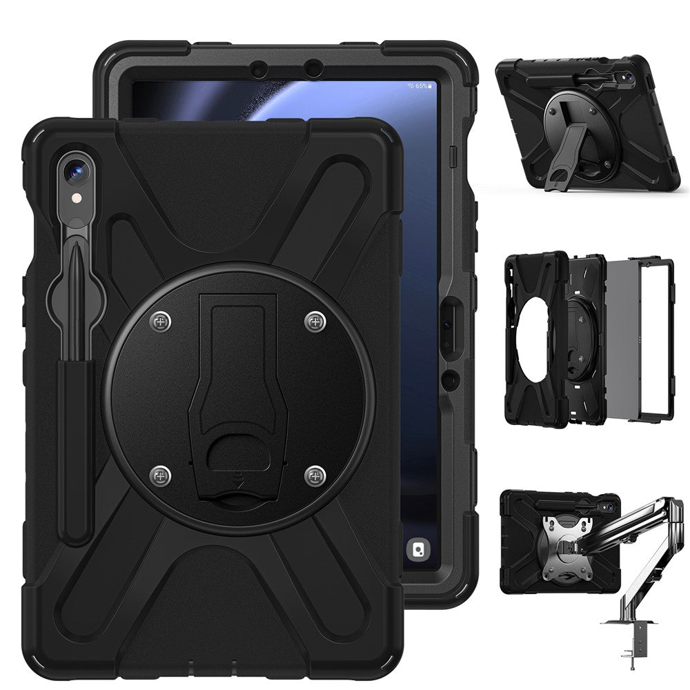 For Samsung Galaxy Tab S10 Lite / S10 FE / S9 FE X510 / S9 X710 / S8 X700 / S7 T870 Case Kickstand PC+Silicone Tablet Cover