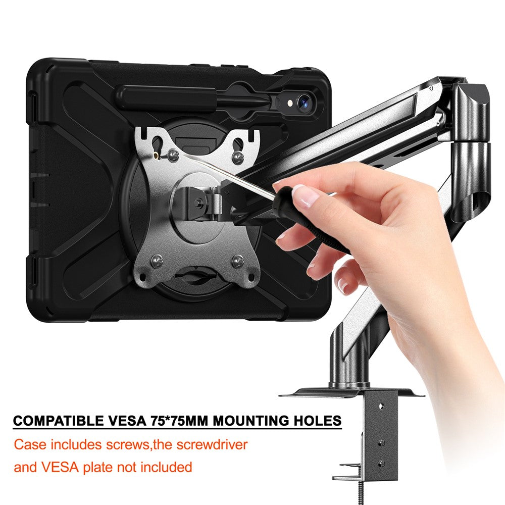 For Samsung Galaxy Tab S10 Lite / S10 FE / S9 FE X510 / S9 X710 / S8 X700 / S7 T870 Case Kickstand PC+Silicone Tablet Cover