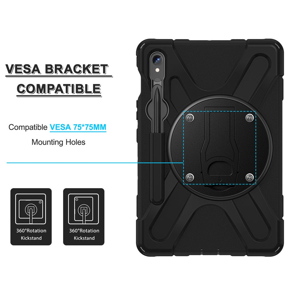 For Samsung Galaxy Tab S10 Lite / S10 FE / S9 FE X510 / S9 X710 / S8 X700 / S7 T870 Case Kickstand PC+Silicone Tablet Cover