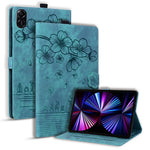 Til Honor Pad X8b / Pad X8a Cover Flip Stand Læder Tablet Etui Kirsebærblomst Kat Påtrykt