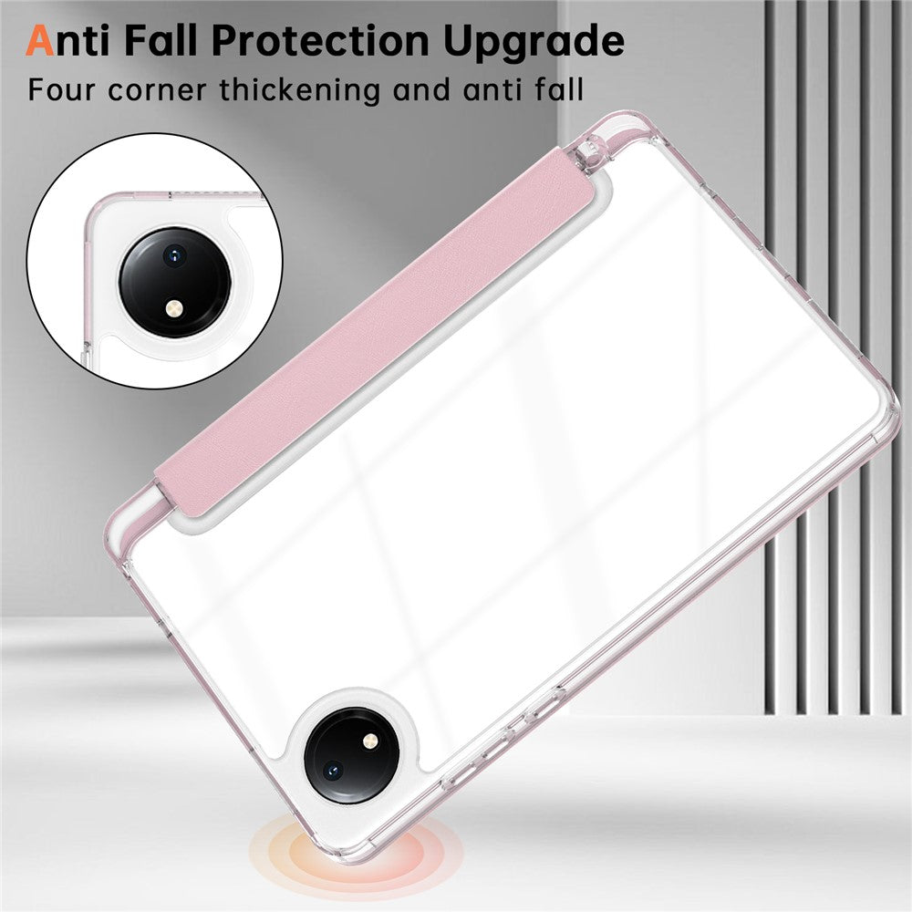 For Xiaomi Redmi Pad SE 4G 8.7 inch Case PU Leather Origami Stand Clear Tablet Cover