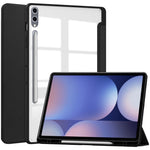 For Samsung Galaxy Tab S10+ Case Clear Acrylic Leather Tablet Cover Support Auto Sleep / Wake