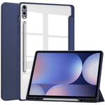 For Samsung Galaxy Tab S10+ Case Clear Acrylic Leather Tablet Cover Support Auto Sleep / Wake