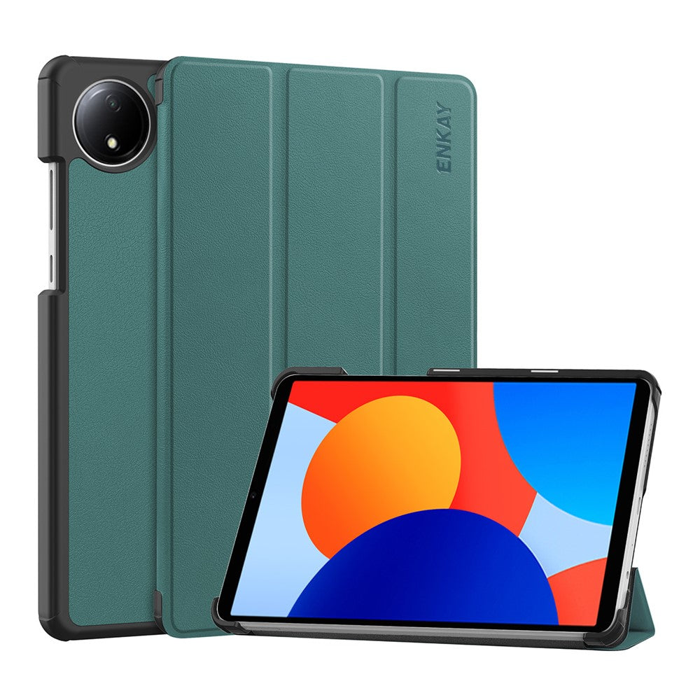 ENKAY HAT PRINCE För Xiaomi Redmi Pad SE 4G 8,7 tum Trippelvikbart Stativfodral PU-läder+PC Surfplatta med Automatisk Väckning/Sömn