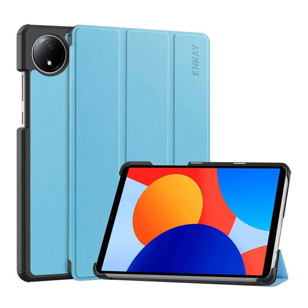 ENKAY HAT PRINCE För Xiaomi Redmi Pad SE 4G 8,7 tum Trippelvikbart Stativfodral PU-läder+PC Surfplatta med Automatisk Väckning/Sömn