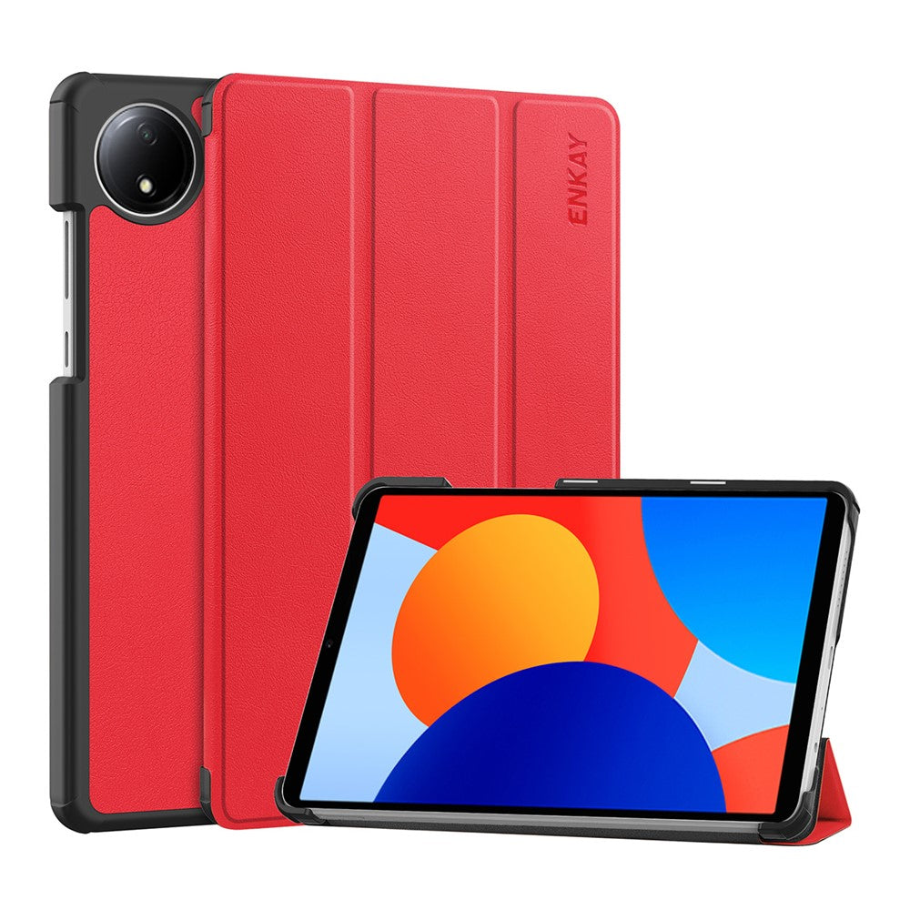 ENKAY HAT PRINCE För Xiaomi Redmi Pad SE 4G 8,7 tum Trippelvikbart Stativfodral PU-läder+PC Surfplatta med Automatisk Väckning/Sömn