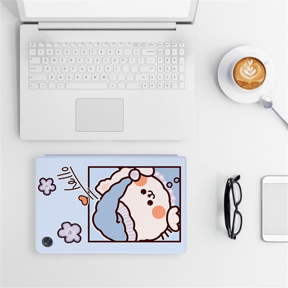 Til Oppo Pad Air 10.36 (2022) Ridsefast Etui med Stand, Tegneserie Mønster Printet PU Læder Cover Auto Vågn/Søvn Tablet Etui