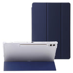 For Samsung Galaxy Tab S10 Ultra Case Tri-Fold Stand Leather+TPU+Acrylic Clear Back Tablet Cover