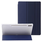 For Samsung Galaxy Tab S10+ Case Tri-Fold Stand Leather+TPU+Acrylic Clear Back Tablet Cover