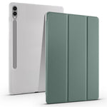 For Samsung Galaxy Tab S10+ Case with Pen Slot Tri-Fold Stand PU Leather+TPU Tablet Cover Auto Wake  /  Sleep
