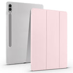 For Samsung Galaxy Tab S10+ Case with Pen Slot Tri-Fold Stand PU Leather+TPU Tablet Cover Auto Wake  /  Sleep
