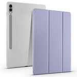 For Samsung Galaxy Tab S10+ Case with Pen Slot Tri-Fold Stand PU Leather+TPU Tablet Cover Auto Wake  /  Sleep