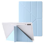 For Samsung Galaxy Tab S10+ Case PU Leather Origami Stand Clear Tablet Cover