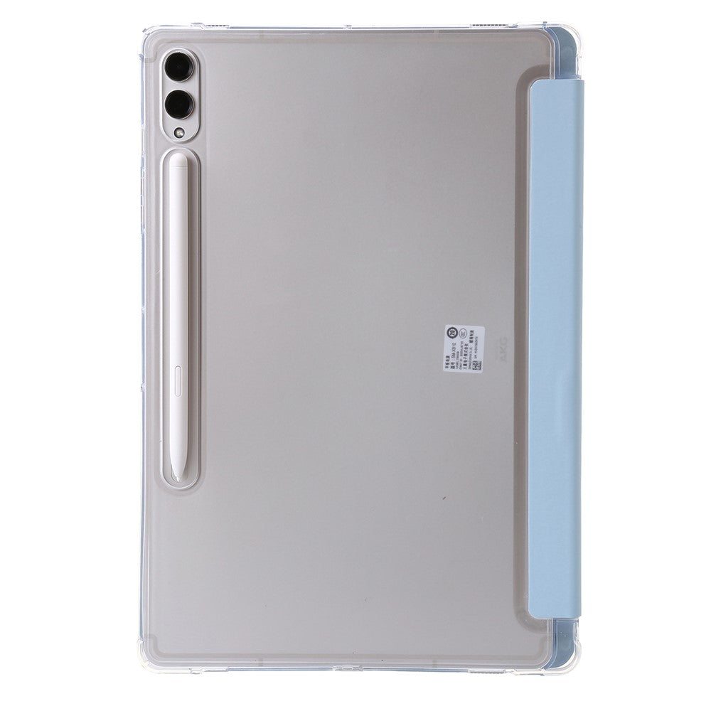 For Samsung Galaxy Tab S10+ Case PU Leather Origami Stand Clear Tablet Cover