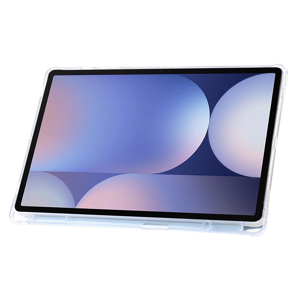 For Samsung Galaxy Tab S10+ Case PU Leather Origami Stand Clear Tablet Cover