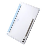 For Samsung Galaxy Tab S10+ Case PU Leather Origami Stand Clear Tablet Cover