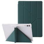 For Samsung Galaxy Tab S10+ Case PU Leather Origami Stand Clear Tablet Cover