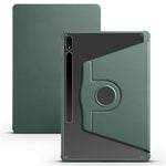 For Samsung Galaxy Tab S10+ Case 360 Degree Rotating Stand PU Leather+Acrylic Tablet Cover