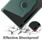 For Samsung Galaxy Tab S10+ Case 360 Degree Rotating Stand PU Leather+Acrylic Tablet Cover