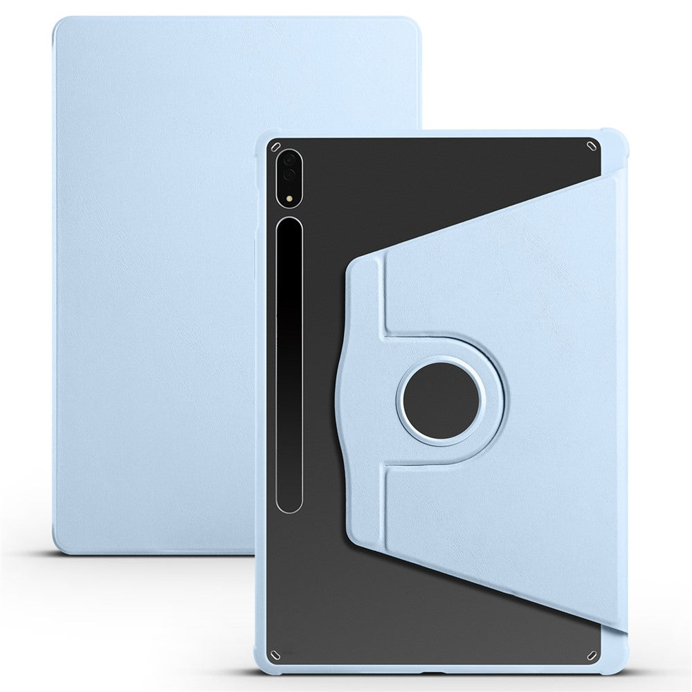 For Samsung Galaxy Tab S10+ Case 360 Degree Rotating Stand PU Leather+Acrylic Tablet Cover