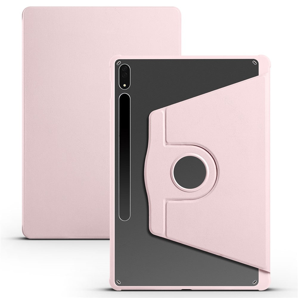 For Samsung Galaxy Tab S10+ Case 360 Degree Rotating Stand PU Leather+Acrylic Tablet Cover