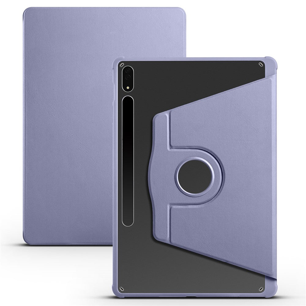 For Samsung Galaxy Tab S10+ Case 360 Degree Rotating Stand PU Leather+Acrylic Tablet Cover