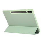 Til Samsung Galaxy Tab S10+ Cover med Penneholder Enkel Farve Tredobbelt Stativ PU Læder+TPU Tabletcover