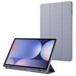 Til Samsung Galaxy Tab S10+ Cover med Penneholder Enkel Farve Tredobbelt Stativ PU Læder+TPU Tabletcover
