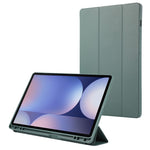 Til Samsung Galaxy Tab S10+ Cover med Penneholder Enkel Farve Tredobbelt Stativ PU Læder+TPU Tabletcover