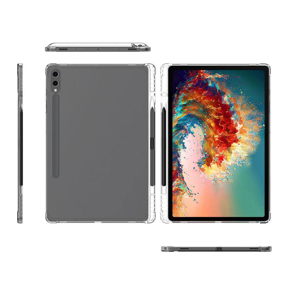 Til Samsung Galaxy Tab S10 Ultra etui Forstærket fire hjørner Anti-fald klart TPU tabletcover med penneholder