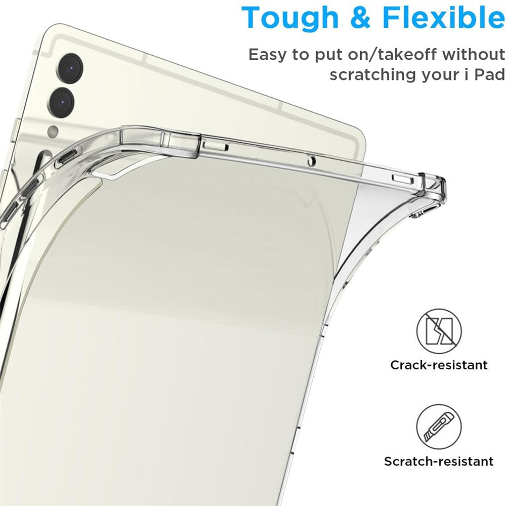 Til Samsung Galaxy Tab S10+ Cover Stødsikkert Gennemsigtigt Tablet TPU Cover med Fire Hjørner