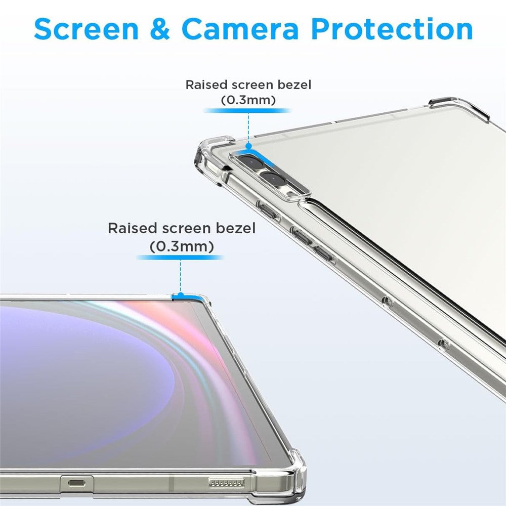 Til Samsung Galaxy Tab S10+ Cover Stødsikkert Gennemsigtigt Tablet TPU Cover med Fire Hjørner