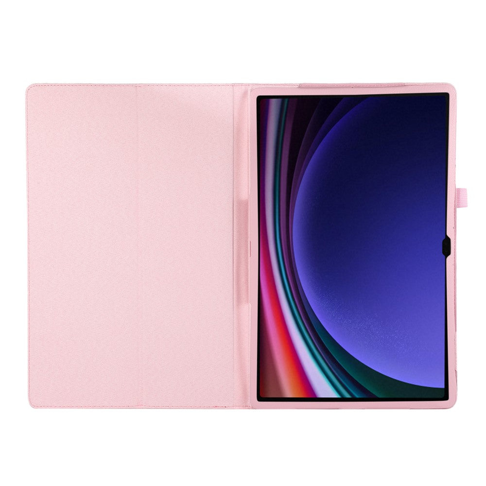 For Samsung Galaxy Tab S10 Ultra Case Bi-Fold Stand Leather Tablet Cover Litchi Texture