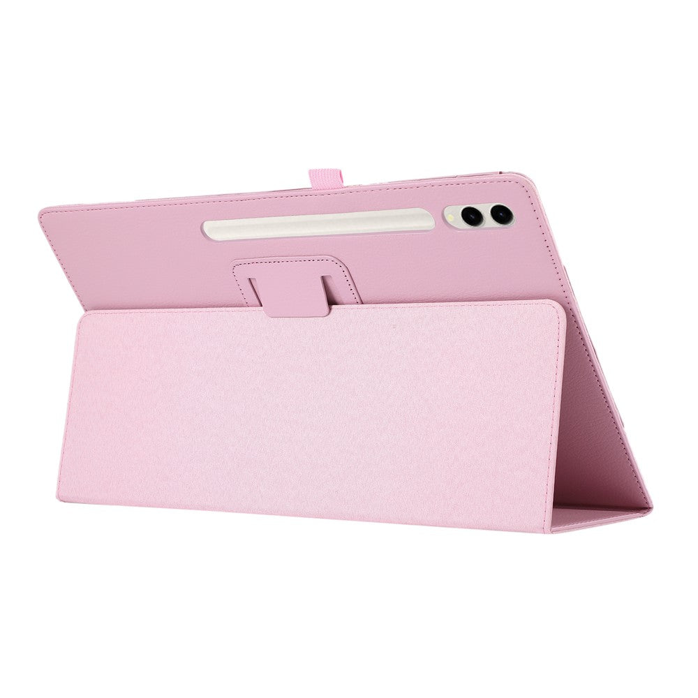 For Samsung Galaxy Tab S10 Ultra Case Bi-Fold Stand Leather Tablet Cover Litchi Texture