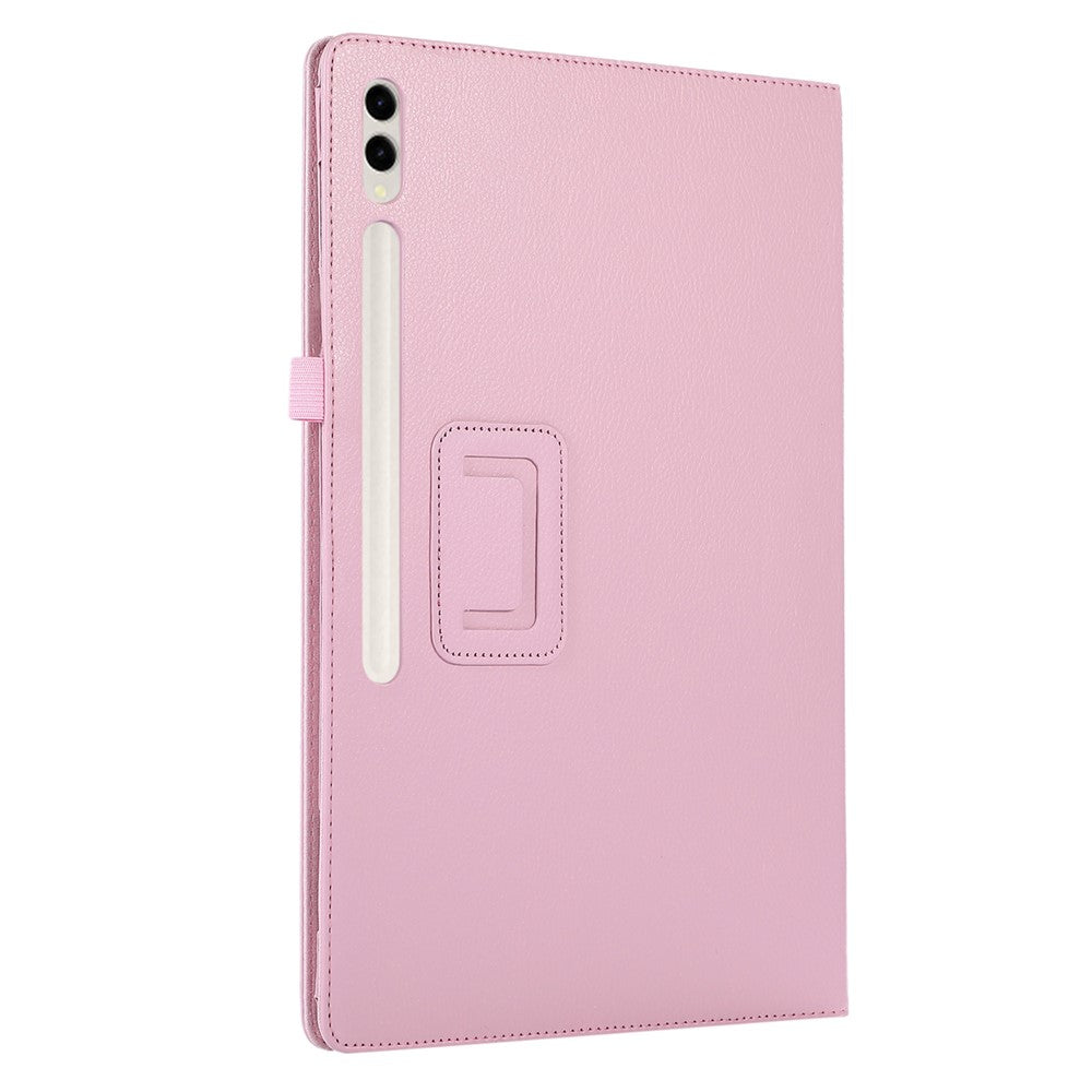 For Samsung Galaxy Tab S10 Ultra Case Bi-Fold Stand Leather Tablet Cover Litchi Texture