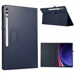 For Samsung Galaxy Tab S10 Ultra Case Bi-Fold Stand Leather Tablet Cover Litchi Texture