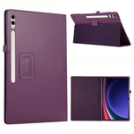 For Samsung Galaxy Tab S10 Ultra Case Bi-Fold Stand Leather Tablet Cover Litchi Texture