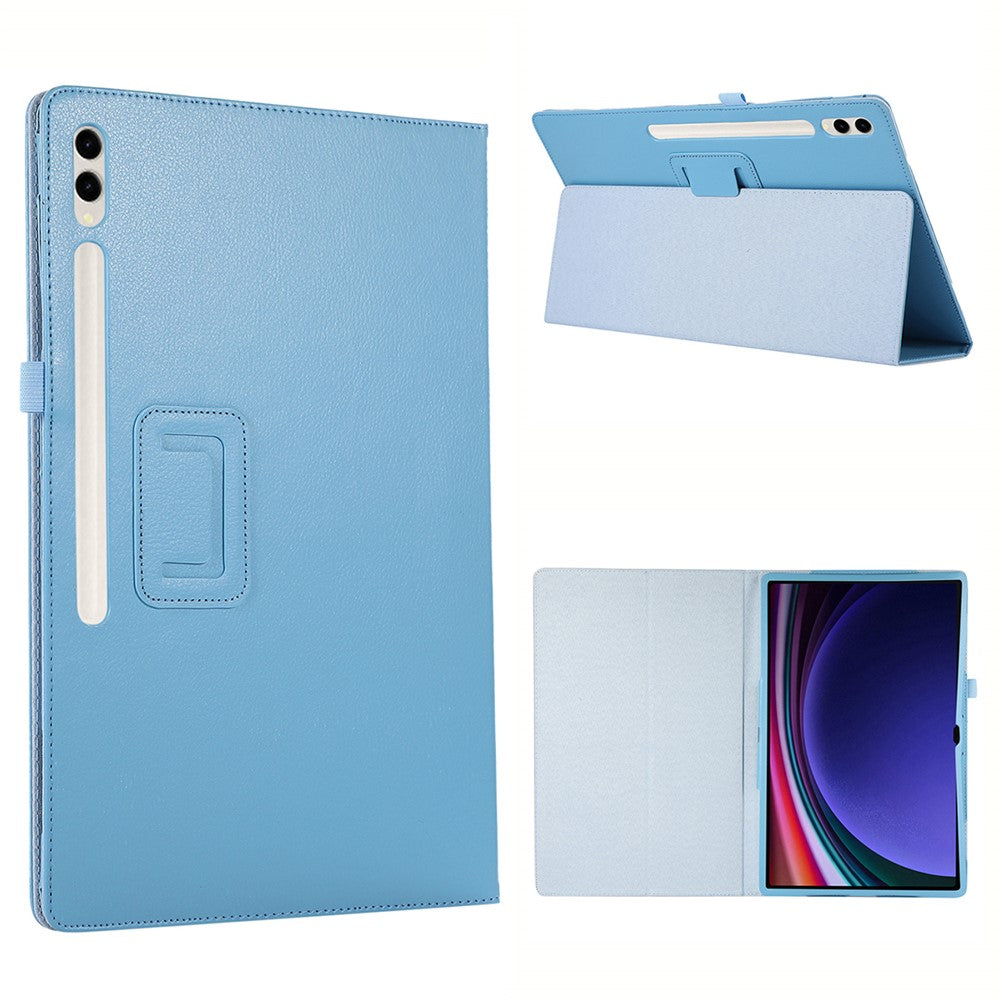 For Samsung Galaxy Tab S10 Ultra Case Bi-Fold Stand Leather Tablet Cover Litchi Texture
