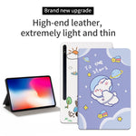 For Samsung Galaxy Tab S8+ / Tab S7+ / Tab S7 FE, Shockproof Case Cartoon Pattern Printed PU Leather Cover Auto Wake / Sleep Tablet Case with Stand