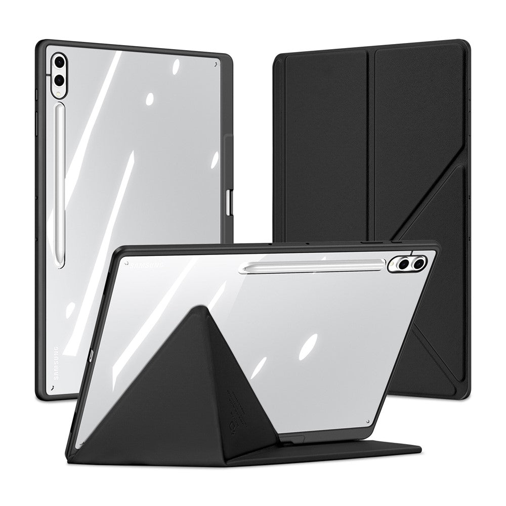 DUX DUCIS For Samsung Galaxy Tab S10 Ultra / Galaxy Tab S9 Ultra / Galaxy Tab S8 Ultra Case Magi Series Detachable Origami Stand Leather+PC+TPU Clear Back Cover