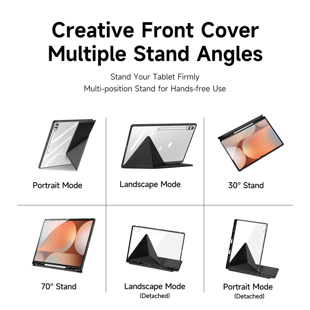 DUX DUCIS For Samsung Galaxy Tab S10 Ultra / Galaxy Tab S9 Ultra / Galaxy Tab S8 Ultra Case Magi Series Detachable Origami Stand Leather+PC+TPU Clear Back Cover