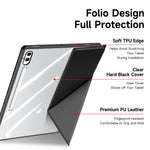 DUX DUCIS For Samsung Galaxy Tab S10 Ultra / Galaxy Tab S9 Ultra / Galaxy Tab S8 Ultra Case Magi Series Detachable Origami Stand Leather+PC+TPU Clear Back Cover