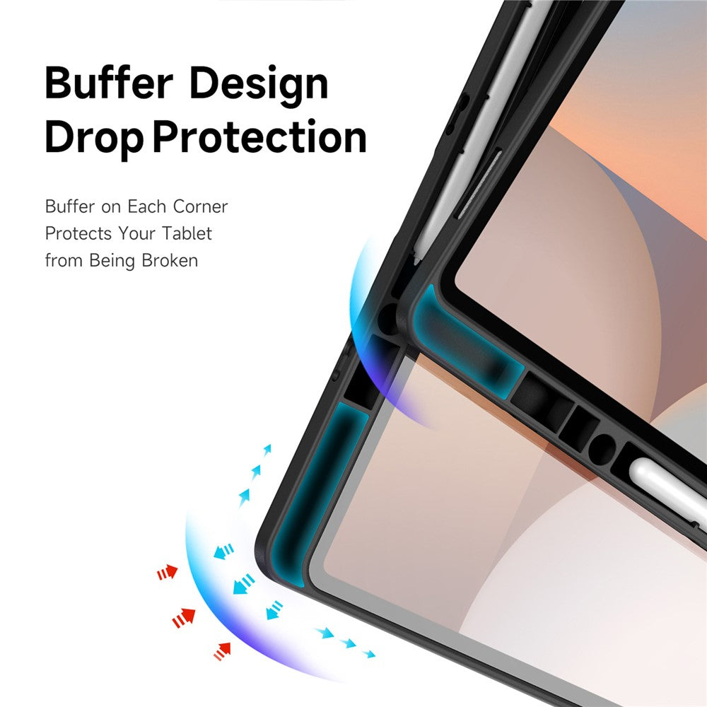 DUX DUCIS For Samsung Galaxy Tab S10 Ultra / Galaxy Tab S9 Ultra / Galaxy Tab S8 Ultra Case Magi Series Detachable Origami Stand Leather+PC+TPU Clear Back Cover